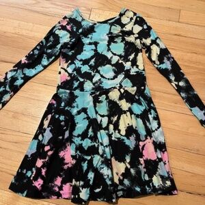 Girls Pixie Lane Tie Dye Dress Size 8 Pink Blue Yellow Black